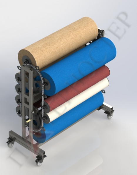 Карусельный стенд для рулонов ткани