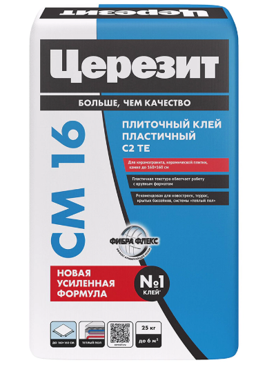 Клей для плитки C2TE 25 кг Церезит СМ 16