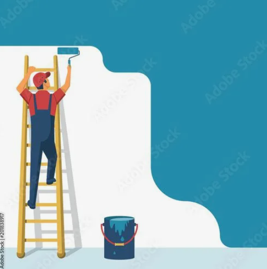 Шпаклевание и окрашивание стен в помещении