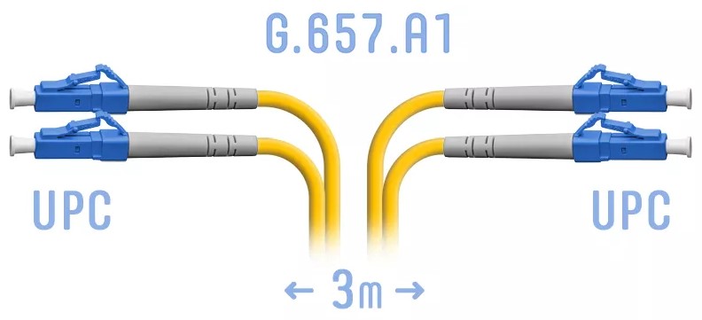 Патчкорд оптический LC/UPC SM Duplex 3 м