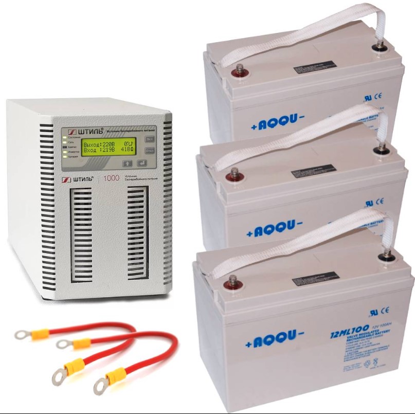 Комплект ИБП 1000 ВА + АКБ 100 Ач