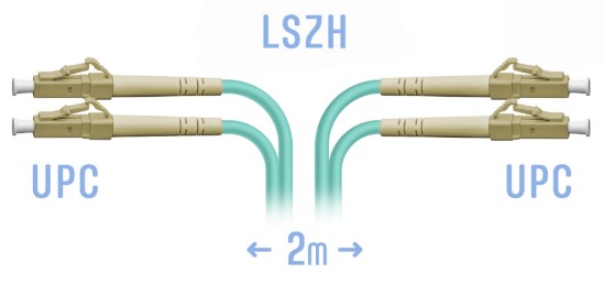 Патчкорд оптический LC-LC MM (OM3) Duplex, 2 м