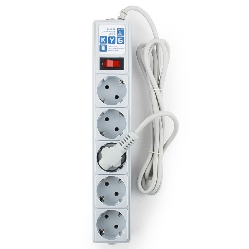 Сетевой фильтр, 3.0 м, 5 розеток