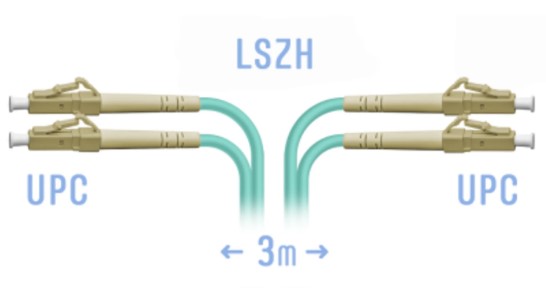 Патчкорд оптический LC-LC MM (OM3) Duplex, 3 м